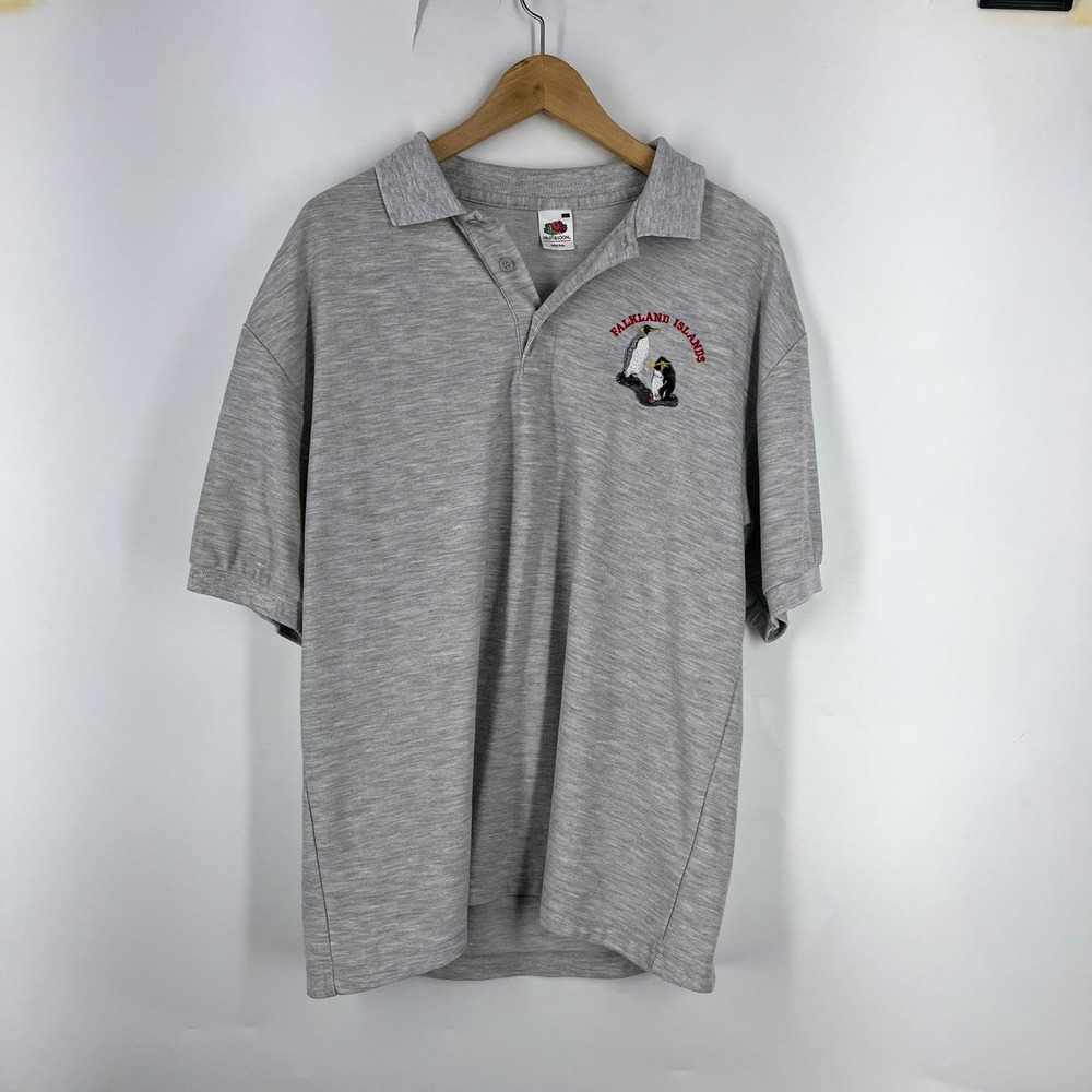 Fruit of the Loom Falkland Islands Penguin 65/35 Blend Polo Shirt Size L